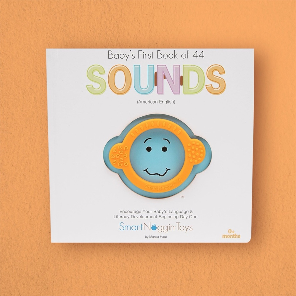 New Smart Noggin Baby’s First Book of 44 SOUNDS Teether included